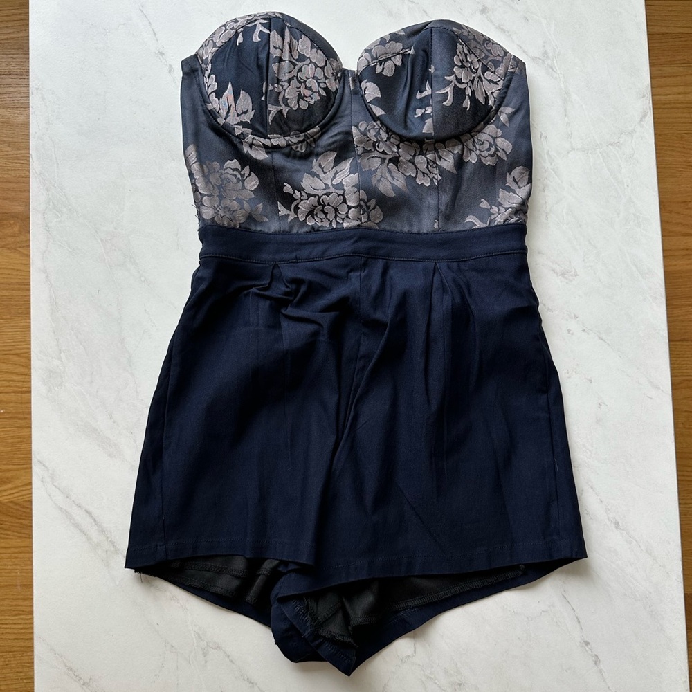 Tobi Navy Floral Romper